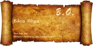 Bács Olga névjegykártya