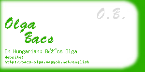 olga bacs business card